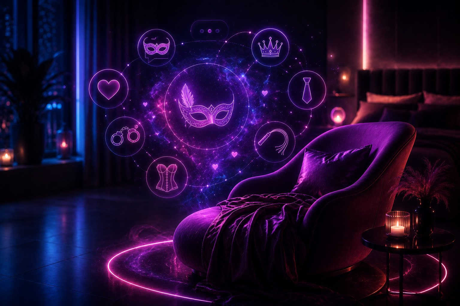 Illustration representing adult fantasy and roleplay platforms